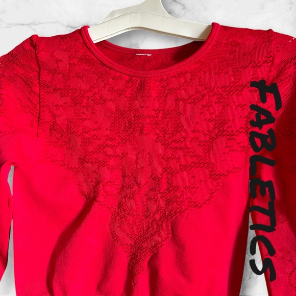 Fabletics Women's Flora Seamless Red Long-Sleeve Top - Picture 5 of 10